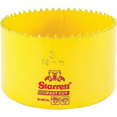 Starrett - 3" Diam, 1-5/8" Cutting Depth, Hole Saw - High Speed Steel Saw, Toothed Edge - First Tool & Supply