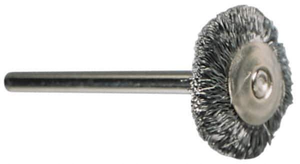 Value Collection - 1/8" Brush Diam, Crimped, End Brush - 1/8" Diam Shank, 15,000 Max RPM - First Tool & Supply