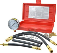 Value Collection - 12" Hose Length, 0 to 100 psi, Mechanical Automotive Fuel Injection Tester - 1 Lb Graduation, Steel - First Tool & Supply