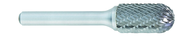 SC-7 -- 3/4 x 1 LOC x 1/4 Shank x 2 OAL Cylindrical Ball Nose Carbide Medium Tough Cut Burr - First Tool & Supply