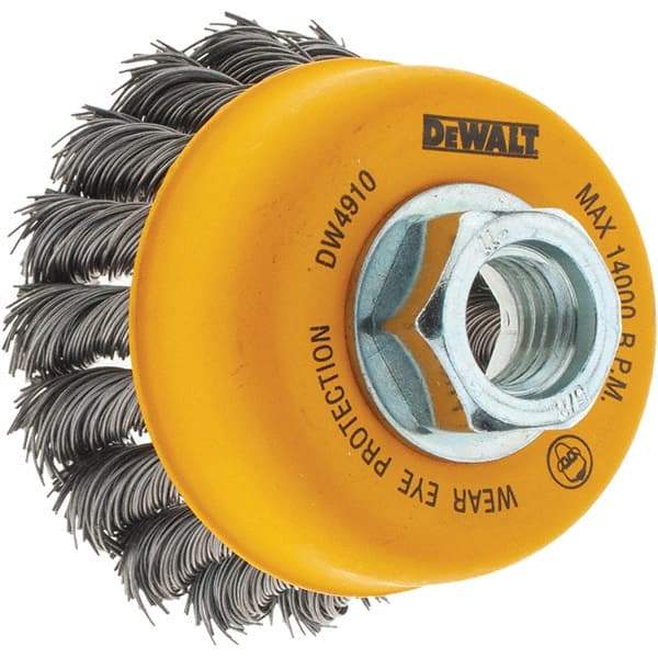 DeWALT - 5/8-11 Threaded Arbor, Cup Brush - 0.02 Wire Diam - First Tool & Supply
