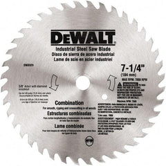 DeWALT - 7-1/4" Diam, 80 Tooth Wet & Dry Cut Saw Blade - Steel, Standard Round Arbor - First Tool & Supply