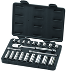 21 Piece - 3/8" Drive - 6 & 12 Point - Socket & Ratchet Set SAE - First Tool & Supply