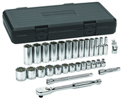 30 Piece - 3/8" Drive - 12 Point - Socket & Ratchet Set SAE - First Tool & Supply