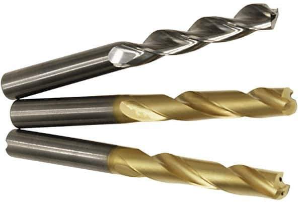 Kennametal - 25/64" 130° Solid Carbide Jobber Drill - TiAlN Finish, Right Hand Cut, Spiral Flute, Straight Shank, 4.37" OAL, Standard Point - First Tool & Supply