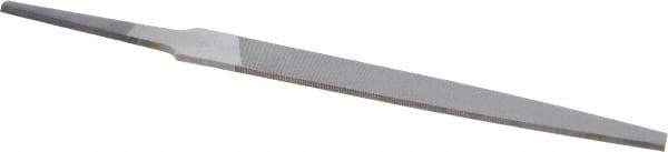 Nicholson - 4" Long, Smooth Cut, Flat American-Pattern File - Double Cut, 3/32" Overall Thickness, Tang - First Tool & Supply