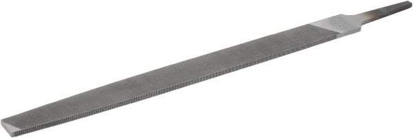 Nicholson - 10" Long, Smooth Cut, Flat American-Pattern File - Double Cut, 1/4" Overall Thickness, Tang - First Tool & Supply