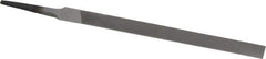 Nicholson - 6" Long, Smooth Cut, Half Round American-Pattern File - Single, Double Cut, 11/64" Overall Thickness, Tang - First Tool & Supply