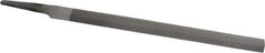 Nicholson - 8" Long, Smooth Cut, Half Round American-Pattern File - Single, Double Cut, 7/32" Overall Thickness, Tang - First Tool & Supply