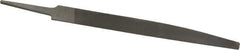 Nicholson - 6" Long, Smooth Cut, Knife American-Pattern File - Double Cut, 5/32" Overall Thickness, Tang - First Tool & Supply