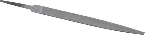 Nicholson - 6" Long, Smooth Cut, Warding American-Pattern File - Double Cut, 5/64" Overall Thickness, Tang - First Tool & Supply