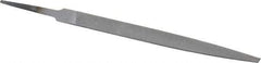 Nicholson - 6" Long, Smooth Cut, Warding American-Pattern File - Double Cut, 5/64" Overall Thickness, Tang - First Tool & Supply