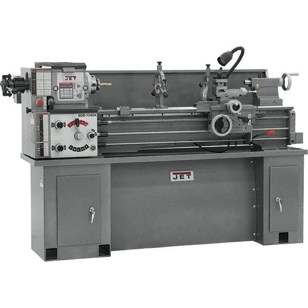 Jet - 13" Swing, 40" Between Centers, 230 Volt, Single Phase Bench Lathe - 5MT Taper, 2 hp, 60 to 1,240 RPM, 1-3/8" Bore Diam, 30" Deep x 29" High x 75-1/2" Long - First Tool & Supply