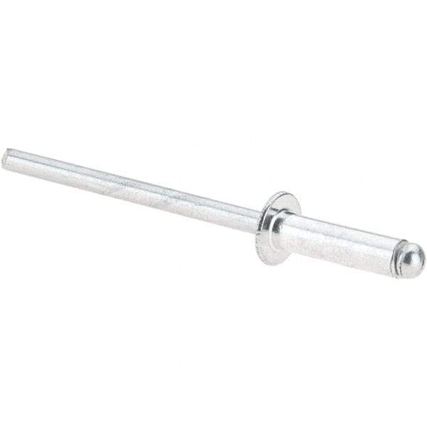 Value Collection - Size 45 Dome Head Aluminum Open End Blind Rivet - Aluminum Mandrel, 0.251" to 0.312" Grip, 1/4" Head Diam, 0.129" to 0.133" Hole Diam, 0.462" Length Under Head, 1/8" Body Diam - First Tool & Supply