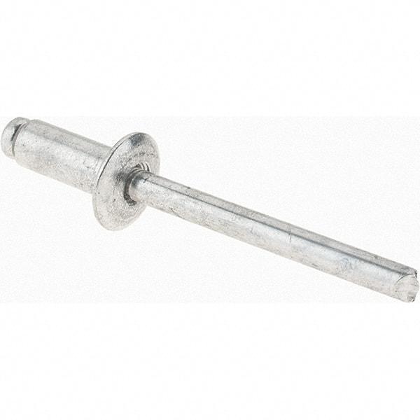 Value Collection - Size 64 Dome Head Aluminum Open End Blind Rivet - Aluminum Mandrel, 0.188" to 1/4" Grip, 3/8" Head Diam, 0.192" to 0.198" Hole Diam, 0.45" Length Under Head, 3/16" Body Diam - First Tool & Supply