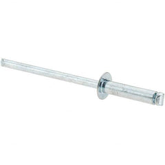 Value Collection - Size 46 Dome Head Steel Open End Blind Rivet - Steel Mandrel, 0.313" to 3/8" Grip, 1/4" Head Diam, 0.129" to 0.133" Hole Diam, 0.525" Length Under Head, 1/8" Body Diam - First Tool & Supply