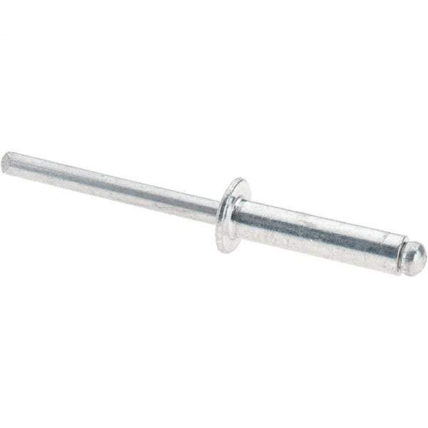 Value Collection - Size 610 Dome Head Aluminum Open End Blind Rivet - Aluminum Mandrel, 0.501" to 5/8" Grip, 3/8" Head Diam, 0.192" to 0.198" Hole Diam, 0.825" Length Under Head, 3/16" Body Diam - First Tool & Supply