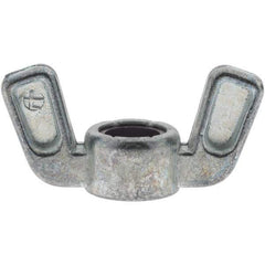 Value Collection - 3/8-16 UNC, Zinc Plated, Zinc Alloy Nylon-Insert Locking Wing Nut - Grade 2, 1-1/2" Wing Span, 0.718" Wing Span - First Tool & Supply