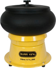 Burr King - 0.66 Cu Ft, 1/5 hp, Vibratory Tumbler - Adjustable Amplitude, Flow Through Drain - First Tool & Supply