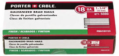 Porter-Cable - 18 Gauge 3/4" Long Brad Nails for Power Nailers - Grade 2 Steel, Galvanized Finish, Brad Head, Chisel Point - First Tool & Supply