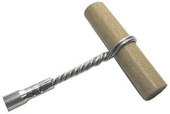 Schaefer Brush - 6" Long, 3/8" NPT Male, Galvanized Steel T-Bar Brush Handle - 1/2" Diam, For Use with Tube Brushes & Scrapers - First Tool & Supply