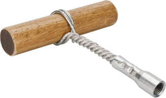 Schaefer Brush - 6-1/2" Long, 1/4" NPT Male, Galvanized Steel T-Bar Brush Handle - 1/2" Diam, For Use with Tube Brushes & Scrapers - First Tool & Supply