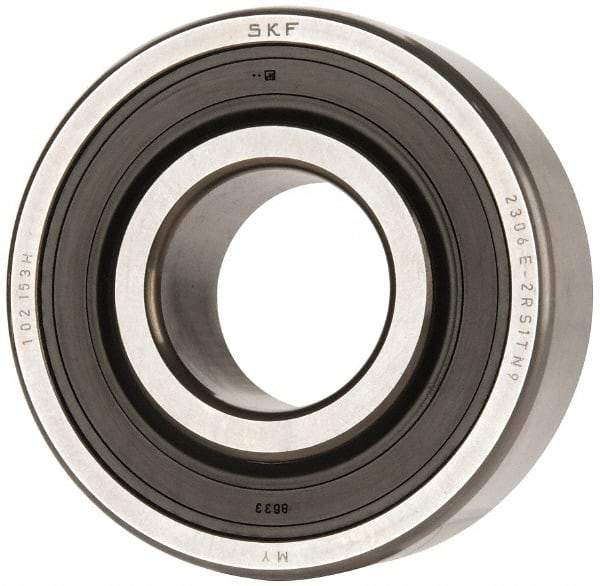 SKF - 30mm Bore Diam, 72mm OD, Double Seal Self Aligning Radial Ball Bearing - 27mm Wide, 2 Rows, Round Bore, 1,980 Lb Static Capacity, 7,010 Lb Dynamic Capacity - First Tool & Supply