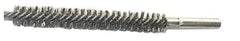 Schaefer Brush - 4" Brush Length, 7/8" Diam, Double Stem, Double Spiral Tube Brush - 6" Long, Stainless Steel, 12-24 Female Connection - First Tool & Supply