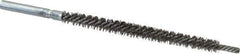 Schaefer Brush - 3" Brush Length, 1/4" Diam, Double Stem, Double Spiral Tube Brush - 4-3/4" Long, Stainless Steel, 8-32 Female Connection - First Tool & Supply