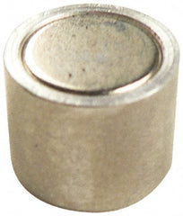 Mag-Mate - 6-32 Thread, 1/4" Diam, 1/2" High, 0.13 Lb Average Pull Force, Neodymium Rare Earth Pot Magnet - 1/4" Tapped Hole Depth, Nickel Plated, Aluminum Insulated - First Tool & Supply