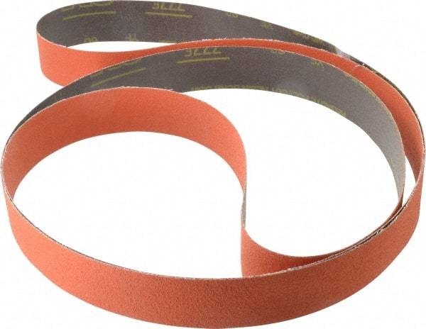 3M - 2" Wide x 132" OAL, 60 Grit, Ceramic Abrasive Belt - Ceramic, Medium, Coated, YF Weighted Cloth Backing, Wet/Dry, Series 777F - First Tool & Supply