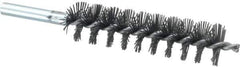 Schaefer Brush - 4" Brush Length, 1" Diam, Single Stem, Single Spiral Tube Brush - 6-1/4" Long, Silicone Carbide Impregnated Nylon, 12-24 Female Connection - First Tool & Supply