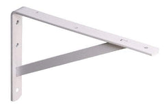 Knape & Vogt - 500 Lb Capacity, White Finish, L-Bracket - 22" Long, 14.2" High - First Tool & Supply