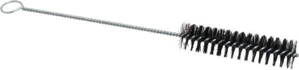 Weiler - 4" Long x 1" Diam Nylon Tube Brush - Single Spiral, 12-1/4" OAL, 0.014" Filament Diam, 5/32" Shank Diam - First Tool & Supply