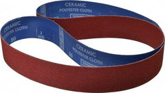 Norton - 2" Wide x 60" OAL, 50 Grit, Ceramic Abrasive Belt - Ceramic, Coarse, Coated, Y Weighted Cloth Backing, Series R981 - First Tool & Supply