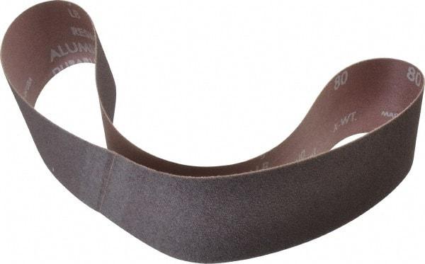 Norton - 2" Wide x 30" OAL, 80 Grit, Aluminum Oxide Abrasive Belt - Aluminum Oxide, Medium, Coated, Series R228 - First Tool & Supply