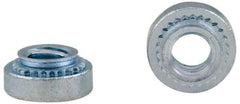 Electro Hardware - 1/4-20, 0.0909" Min Panel Thickness, Round Head, Clinch Captive Nut - 0.44" Head Diam, 0.344" Mounting Hole Diam, 0.17" Head Height, Zinc Plated Steel - First Tool & Supply