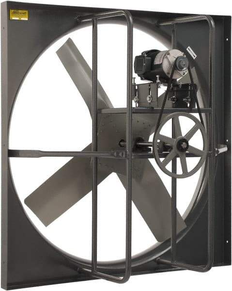 Americraft - 36" Blade, Belt Drive, 1 hp, 13,174 CFM, TEFC Exhaust Fan - 42-1/2" Opening Height x 42-1/2" Opening Width, 2.8/1.4 Amp, 230/460 Volt, 1 Speed, Three Phase - First Tool & Supply