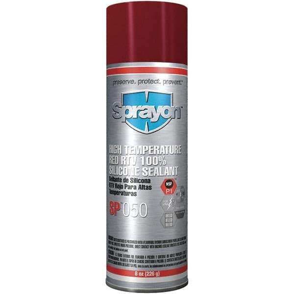 Sprayon - 8 oz Automotive Gasket Sealant - 122°F Max, Red, Comes in Aerosol Can - First Tool & Supply