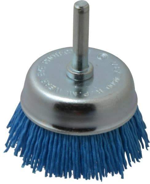 Value Collection - 2" Diam, 1/4" Hole Size Straight Wire Nylon Cup Brush - Fine Grade, 4,500 Max RPM - First Tool & Supply