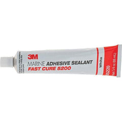 3M - 3 oz Tube White Polyurethane Marine Adhesive Sealant - 190°F Max Operating Temp, 60 min Tack Free Dry Time - First Tool & Supply