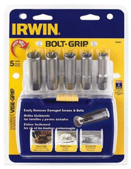 Irwin - 5 Piece Bolt & Screw Extractor Set - 3/8" Drive, Molded Plastic Case - First Tool & Supply