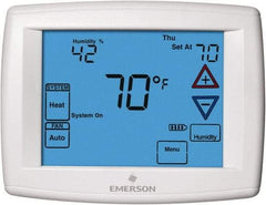 White-Rodgers - 45 to 99°F, 4 Heat, 2 Cool, Universal Touch Screen Programmable Thermostat - 0 to 30 Volts, Horizontal Mount, Electronic Contacts Switch - First Tool & Supply