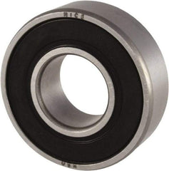 Nice - 1/2" Bore Diam, 1-3/8" OD, Double Seal Precision Ground Radial Ball Bearing - 7/16" Wide, 1 Row, Round Bore, 850 Lb Static Capacity, 1,878 Lb Dynamic Capacity - First Tool & Supply