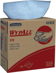 WypAll - X70 Reusable Shop Towel/Industrial Wipes - Pop-Up, 16-3/4" x 9" Sheet Size, Blue - First Tool & Supply