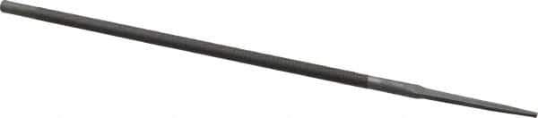 Nicholson - 8" Long, Smooth Cut, Round American-Pattern File - Double Cut, 1/4" Overall Thickness, Tang - First Tool & Supply