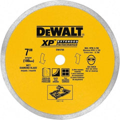 DeWALT - 7" Diam, 5/8" Arbor Hole Diam, Wet & Dry Cut Saw Blade - Diamond-Tipped, Standard Round Arbor - First Tool & Supply