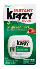 Krazy Glue - 0.17 oz Tube Clear Instant Adhesive - 1 min Working Time, Bonds to Ceramic, Leather, Metal, Plastic, Porcelain, Rubber, Vinyl & Wood - First Tool & Supply