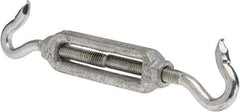 Made in USA - 112 Lb Load Limit, 5/16" Thread Diam, 2-9/16" Take Up, Malleable Iron Hook & Hook Turnbuckle - 3-7/16" Body Length, 7/32" Neck Length, 6-3/4" Closed Length - First Tool & Supply