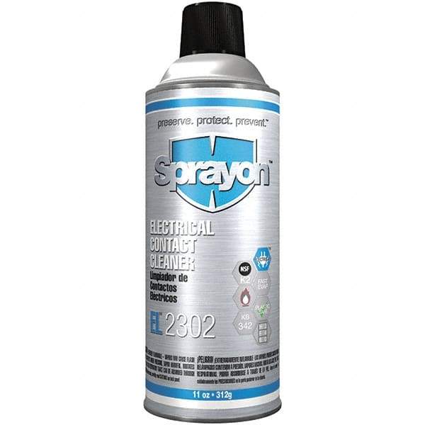 Sprayon - 11 Ounce Aerosol Contact Cleaner - -20°F Flash Point, Flammable, Plastic Safe - First Tool & Supply